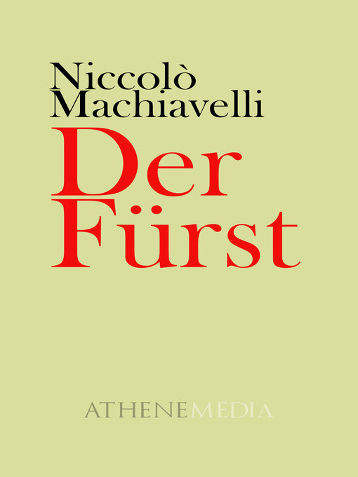 Title details for Der Fürst by Niccolò Machiavelli - Wait list